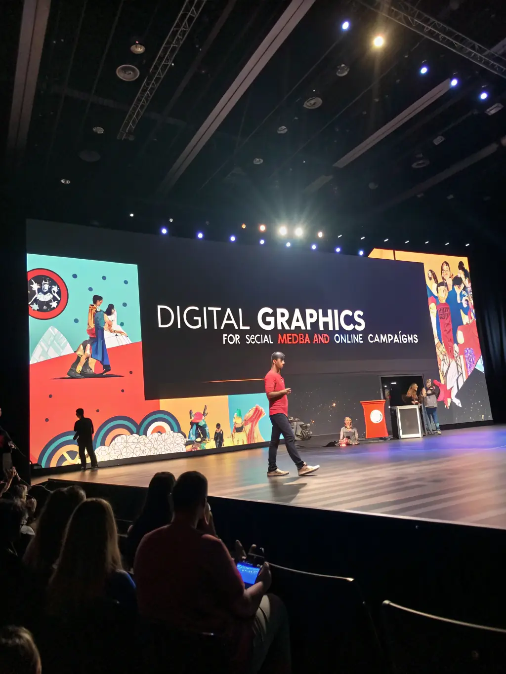 A vibrant image showcasing a range of creative assets, such as event branding materials, social media graphics, and promotional videos.