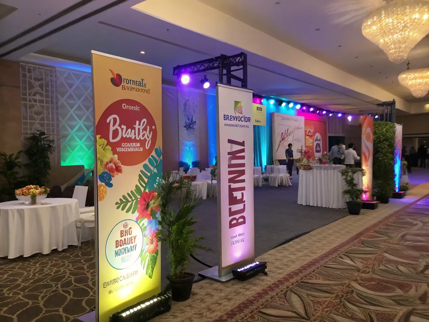 A visually appealing image representing creative solutions, such as innovative event concepts, unique branding, and engaging marketing materials for the event planning industry.